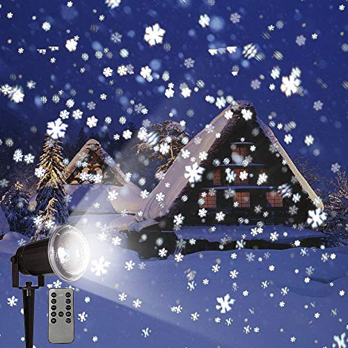 Outdoor Projector LED Lights Snowflake Decoration Christmas Lights Snow Falling Projection Light with Remote Control for XmasHouseGarden