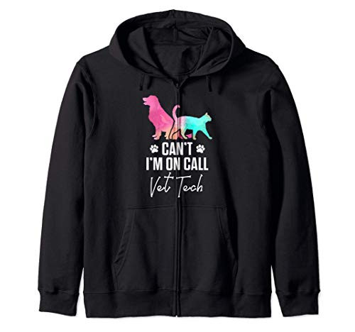 Vet Tech On Call Funny Veterinary Technician Zip Hoodie