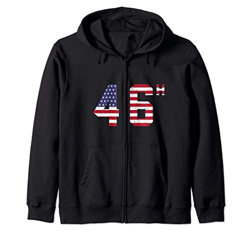46 Power H Joe Biden Kamala Harris USA Flag 2020 Vintage Zip Hoodie