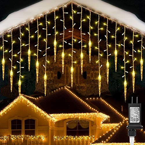 Toodour Christmas Icicle Lights 29_5ft 360 LED 8 Modes Window Curtain Fairy Lights with 60 Drops Led Icicle Fairy Twinkle Lights for Party Holiday Wedding Decorations Warm White Toodour Christmas Icicle Lights 29_5ft 360 LED 8 Modes Window Curtain Fairy Lights with 60 Drops Led Icicle Fairy Twinkle Lights for Party Holiday Wedding Decorations Warm White