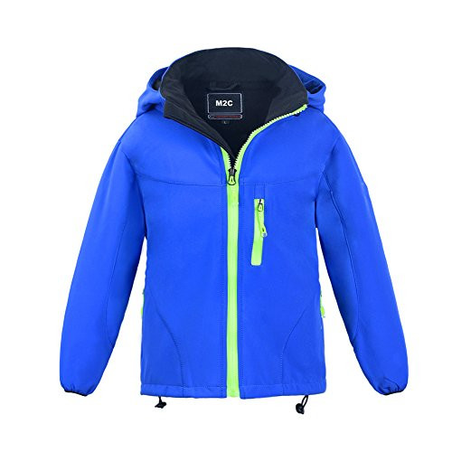 M2C Boys Hooded Waterproof Windbreaker Fleece Lined Softshell Jacket 4T Blue