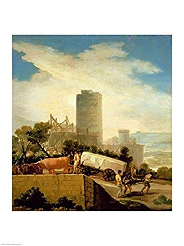 Posterazzi Transporting a Stone Block Poster Print by Francisco De Goya 18 x 24
