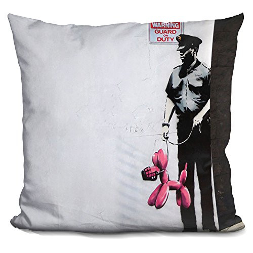 LiLiPi Police Guard Pink Baloon Dog Decorative Accent Throw Pillow