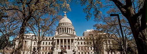Posterazzi PPI149366L Statue Outside a Government Building State Capitol Jackson Mississippi USA Poster Print 36 x 12