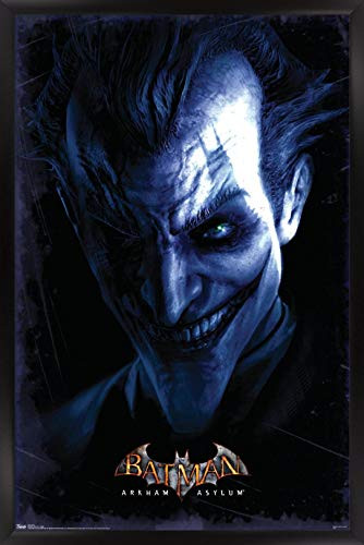 Trends International DC Comics Video Game - Arkham Asylum - Joker Wall Poster 14_725 x 22_375 Black Framed Version
