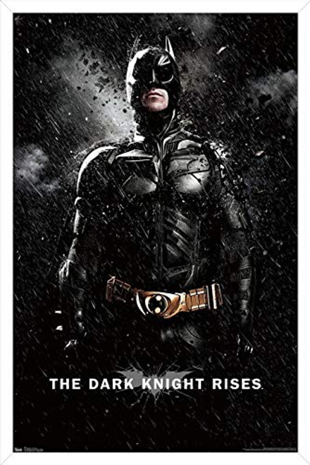 Trends International DC Comics Movie - The Dark Knight Rises - Batman Rain Wall Poster 14_725 x 22_375 White Framed Version Trends International DC Comics Movie - The Dark Knight Rises - Batman Rain Wall Poster 14_725 x 22_375 White Framed Version
