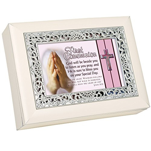 Cottage Garden First Communion God Will Listen Ivory Silvertone Inlay Jewelry Music Box Plays Plays Ave Maria Cottage Garden First Communion God Will Listen Ivory Silvertone Inlay Jewelry Music Box Plays Plays Ave Maria