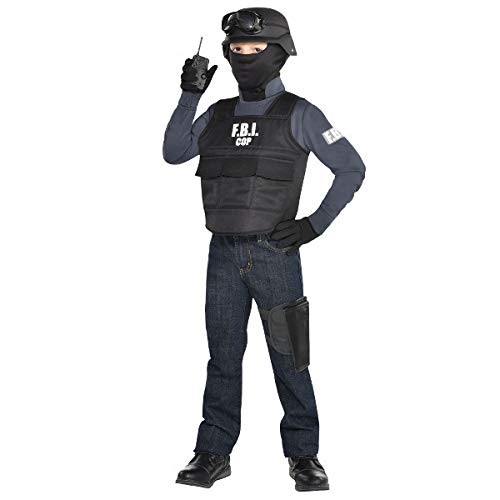 Kids FBI Cop Costume Set XL 14-16- 6 pcs_