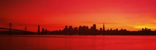 Posterazzi PPI119024L Buildings at The Waterfront Bridge Bay San Francisco California USA Poster Print 36 x 12