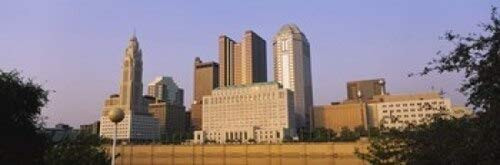 Posterazzi Low angle view of buildings in a city Scioto River Columbus Ohio USA Poster Print 36 x 12