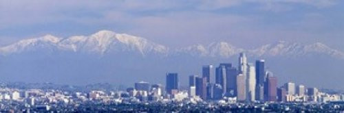 Buildings in a city with snowcapped mountains in the background San Gabriel Mountains City of Los Angeles California USA Poster Print 36 x 12 Buildings in a city with snowcapped mountains in the background San Gabriel Mountains City of Los Angeles California USA Poster Print 36 x 12