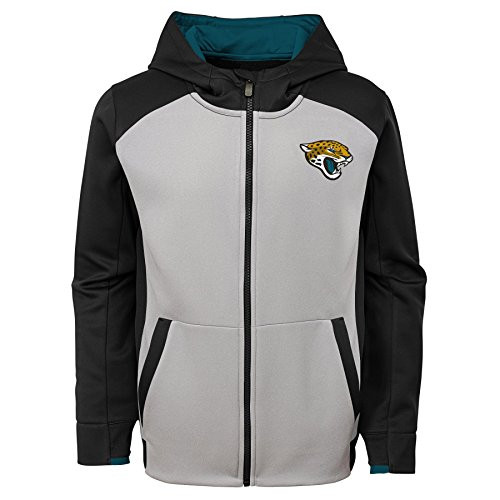 NFL Jacksonville Jaguars Boys Outerstuff Hi Tech Performance Full Zip Hoodie Team Color Youth Large 12-14 NFL Jacksonville Jaguars Boys Outerstuff Hi Tech Performance Full Zip Hoodie Team Color Youth Large 12-14