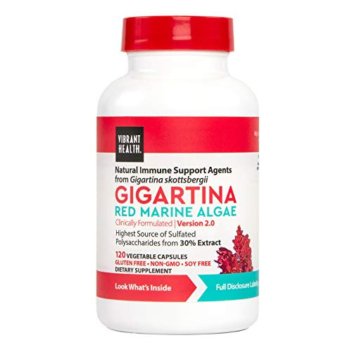 Vibrant Health Gigartina Red Marine Algae Plant-Based Immune Support Formula Vegetarian 120 Capsules 30 Servings FFP Vibrant Health Gigartina Red Marine Algae Plant-Based Immune Support Formula Vegetarian 120 Capsules 30 Servings FFP