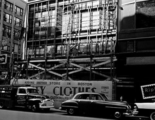 Posterazzi USA Massachusetts Boston cars parked against building with scaffolding Poster Print 18 x 24 Posterazzi USA Massachusetts Boston cars parked against building with scaffolding Poster Print 18 x 24