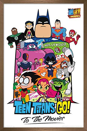 Trends International DC Comics Teen Titans Go to The Movies-Collage Wall Poster 14_725 x 22_375 Bronze Framed Version