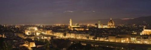 Posterazzi PPI133346L Buildings in a city Ponte Vecchio Arno River Duomo Santa Maria Del Fiore Florence Tuscany Italy Poster Print 36 x 12
