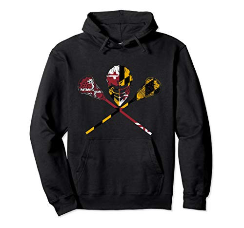 Maryland Flag Lacrosse Boys Hoodie Mens College LAX Stick Maryland Flag Lacrosse Boys Hoodie Mens College LAX Stick