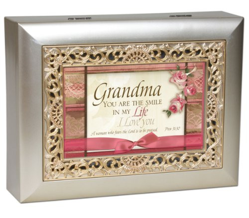 Cottage Garden Grandma You are The Smile Silvertone Gold Inlay Jewelry Music Box Plays Amazing Grace Cottage Garden Grandma You are The Smile Silvertone Gold Inlay Jewelry Music Box Plays Amazing Grace