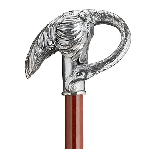Design Toscano The Padrone Collection Art Nouveau Swan Pewter Walking Stick
