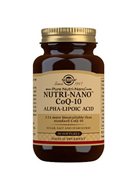 Solgar Nutri-Nano CoQ-10 60 Softgels - Antioxidant Formula with Alpha Lipoic Acid ALA - Supports Heart Health - Non-GMO Gluten Free Dairy Free - 60 Servings Solgar Nutri-Nano CoQ-10 60 Softgels - Antioxidant Formula with Alpha Lipoic Acid ALA - Supports Heart Health - Non-GMO Gluten Free Dairy Free - 60 Servings