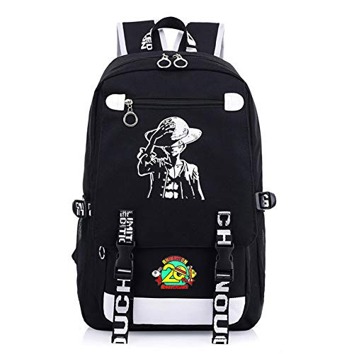 Coslive One Piece Luminous Backpack with 20th Anniversary Pin Luffy Cartoon Bookbag