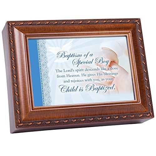 Cottage Garden Baptism of Special Boy Woodgrain Rope Trim Jewelry Music Box Plays Jesus Loves Me Cottage Garden Baptism of Special Boy Woodgrain Rope Trim Jewelry Music Box Plays Jesus Loves Me