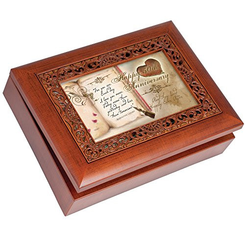Cottage Garden Happy 50th Anniversary Woodgrain Inlay Jewelry Music Box Plays You Light Up My Life Cottage Garden Happy 50th Anniversary Woodgrain Inlay Jewelry Music Box Plays You Light Up My Life