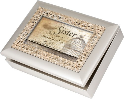 Cottage Garden Sister Ornate Champagne Silver Music BoxJewelry Box Plays Amazing Grace Cottage Garden Sister Ornate Champagne Silver Music BoxJewelry Box Plays Amazing Grace