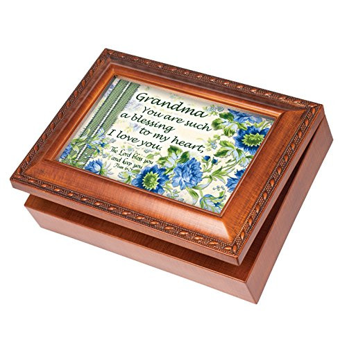 Cottage Garden Grandma Blessing Wood Finish Jewelry Music Box Plays How Great Thou Art Cottage Garden Grandma Blessing Wood Finish Jewelry Music Box Plays How Great Thou Art