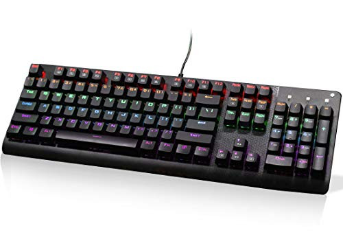 Mechanical Keyboard E-YOOSO K600 Blue Switches 104 Keys Gaming Keyboard 9 Modes LED Backlit Rainbow USB Wired Keyboard for Desktop Computer Laptop Windows PC Mechanical Keyboard E-YOOSO K600 Blue Switches 104 Keys Gaming Keyboard 9 Modes LED Backlit Rainbow USB Wired Keyboard for Desktop Computer Laptop Windows PC