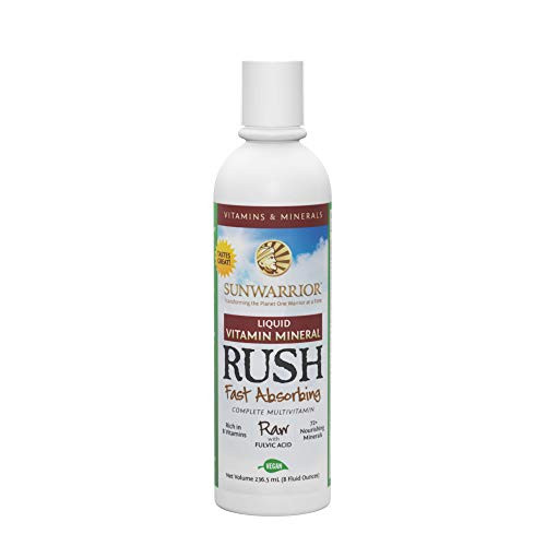 Sunwarrior - Liquid Vitamin Mineral Rush Fast Absorbing Raw Vegan Phytonutrients with B Vitamins 24 Servings 8 fl oz