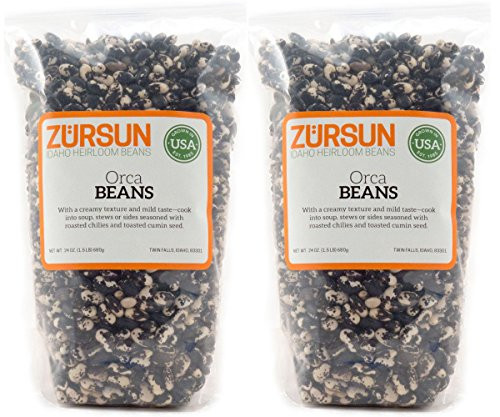 Zursun Heirloom Dry Orca Beans 24 oz each 2-Pack
