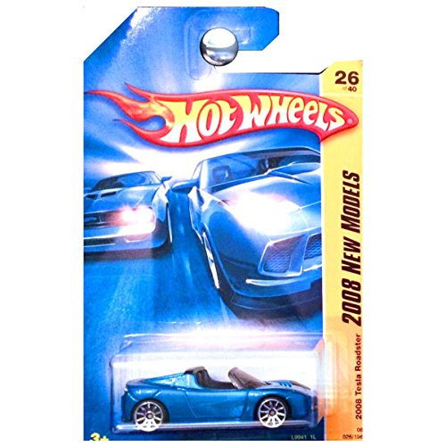 Hot Wheels 2008 New Models Tesla Roadster Convertible Blue Metallic 164 approx 3