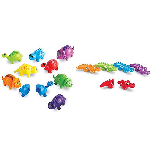 Learning Resources Snap-n-Learn Matching Dinos Fine Motor Counting   Sorting Toy 18Piece Ages 2   Snap-n-Learn Alphabet Alligators Fine Motor Toy 26 Double-Sidedpiece Ages 18 Months