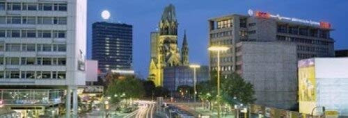 Posterazzi Buildings Lit Up At Night Berlin Germany Poster Print 36 x 13