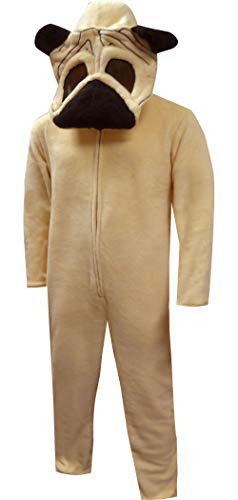 Bioworld Pug Dog Union Suit Onesie-Medium Brown