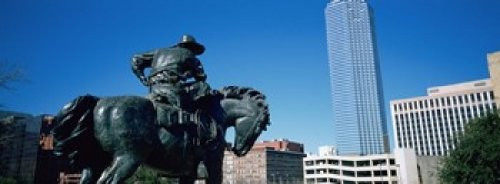 Posterazzi Low Angle View Of A Statue In Front Of Buildings Dallas Texas USA Poster Print 36 x 13