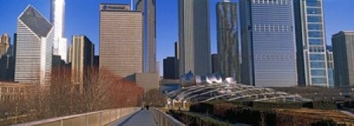 Posterazzi Millennium Park with buildings in the background Chicago Cook County Illinois USA Poster Print 36 x 13