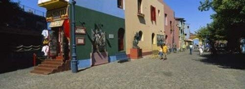 Multi-Colored Buildings In A City La Boca Buenos Aires Argentina Poster Print 36 x 13