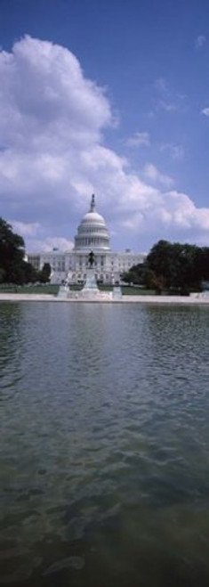 Posterazzi Reflecting pool with a government background Capitol Building Washington DC USA Poster Print 36 x 13