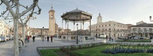 Posterazzi Tourists in front of buildings Plaza Cervantes Alcala De Henares Madrid Spain Poster Print 36 x 13