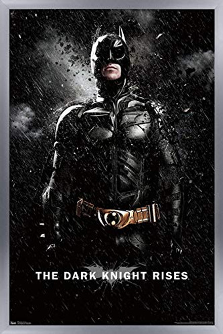 Trends International DC Comics Movie - The Dark Knight Rises - Batman Rain Wall Poster 14_725 x 22_375 Silver Framed Version Trends International DC Comics Movie - The Dark Knight Rises - Batman Rain Wall Poster 14_725 x 22_375 Silver Framed Version