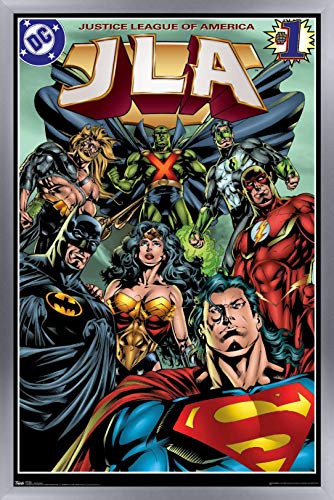 Trends International DC Comics - Justice League of America - JLA Wall Poster 14_725 x 22_375 Silver Framed Version