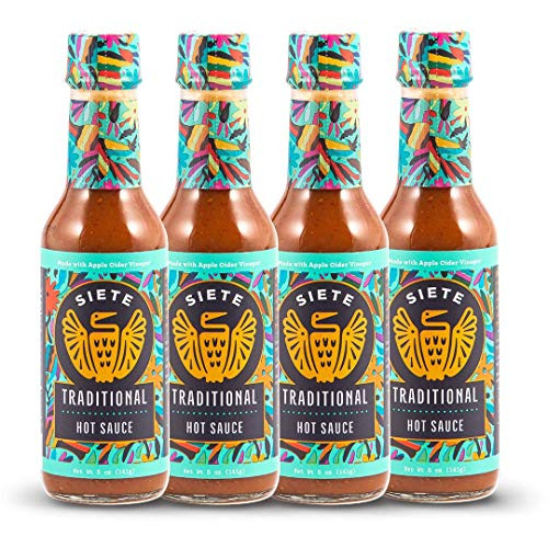 Siete Traditional Hot Sauce 4-Pack 5 oz Bottles - Whole30 Approved   Vegan Friendly