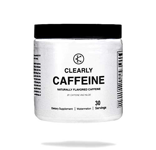 Clearly Caffeine 150mg Natural Energy Supplement Powder Watermelon Flavor 30 Servings Naturally Flavored Watermelon Caffeine Drink Mix Powder for Smooth Clean Energy - 0 Calorie Energy Drink
