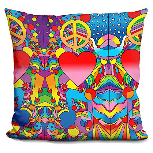 LiLiPi" Peace Love Music Decorative Accent Throw Pillow