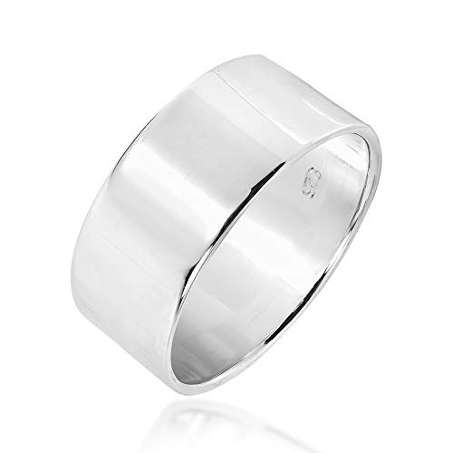 AeraVida 10 mm Wide Plain Band _925 Sterling Silver Ring