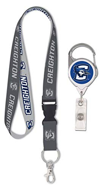 WinCraft Bundle 2 Items Creighton Blue Jays 1 Charcoal Lanyard and 1 Premium Badge Reel Id Holder WinCraft Bundle 2 Items Creighton Blue Jays 1 Charcoal Lanyard and 1 Premium Badge Reel Id Holder