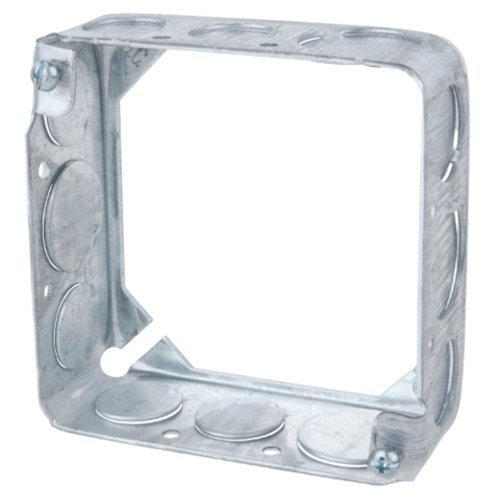 Steel City X1-1/2 3/4 Pre-Galvanized Steel Square Thru Wall Box with Extension Ring and 1/2-Inch and 3/4-Inch Knockouts