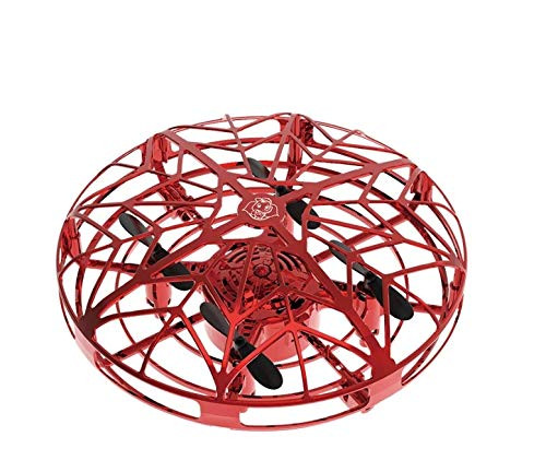 LPL33USA Red Mini Hand UFO Drone Flying Helicopter Quadcopter Induction Drone Aircraft for 6 Years Old Kid